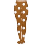 Polka Dots - White on Brown Women s Tights