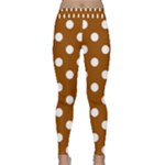 Polka Dots - White on Brown Yoga Leggings