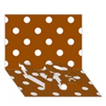 Polka Dots - White on Brown LOVE Bottom 3D Greeting Card (7x5)