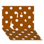 Polka Dots - White on Brown Apple 3D Greeting Card (7x5)