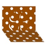 Polka Dots - White on Brown Clover 3D Greeting Card (7x5)