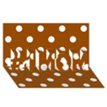 Polka Dots - White on Brown #1 MOM 3D Greeting Cards (8x4)