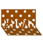 Polka Dots - White on Brown #1 DAD 3D Greeting Card (8x4)