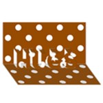 Polka Dots - White on Brown HUGS 3D Greeting Card (8x4)