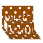 Polka Dots - White on Brown Miss You 3D Greeting Card (7x5)