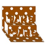 Polka Dots - White on Brown TAKE CARE 3D Greeting Card (7x5)