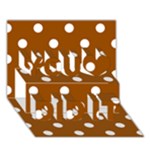 Polka Dots - White on Brown You Did It 3D Greeting Card (7x5)