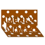 Polka Dots - White on Brown Merry Xmas 3D Greeting Card (8x4)