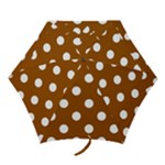 Polka Dots - White on Brown Mini Umbrella