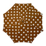 Polka Dots - White on Brown Golf Umbrella