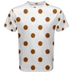 Polka Dots - Brown on White Men s Cotton Tee