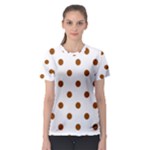 Polka Dots - Brown on White Women s Sport Mesh Tee