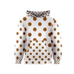 Polka Dots - Brown on White Kid s Pullover Hoodie