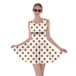 Polka Dots - Brown on White Skater Dress