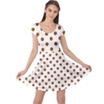 Polka Dots - Brown on White Cap Sleeve Dress