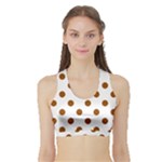 Polka Dots - Brown on White Women s Sports Bra with Border