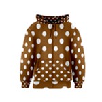 Polka Dots - White on Chocolate Brown Kid s Zipper Hoodie