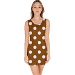 Polka Dots - White on Chocolate Brown Bodycon Dress