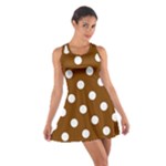 Polka Dots - White on Chocolate Brown Cotton Racerback Dress