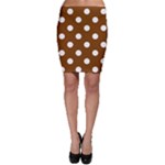 Polka Dots - White on Chocolate Brown Bodycon Skirt