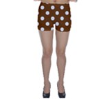 Polka Dots - White on Chocolate Brown Skinny Shorts