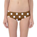 Polka Dots - White on Chocolate Brown Classic Bikini Bottoms