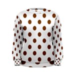 Polka Dots - Chocolate Brown on White Women s Sweatshirt