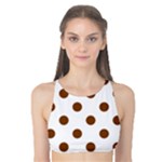 Polka Dots - Chocolate Brown on White Tank Bikini Top