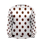 Polka Dots - Auburn Brown on White Women s Sweatshirt