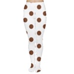 Polka Dots - Auburn Brown on White Women s Tights