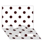 Polka Dots - Dark Sienna Brown on White LOVE Bottom 3D Greeting Card (7x5)