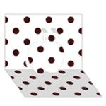 Polka Dots - Dark Sienna Brown on White Apple 3D Greeting Card (7x5)