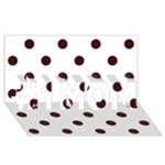 Polka Dots - Dark Sienna Brown on White #1 MOM 3D Greeting Cards (8x4)