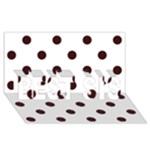 Polka Dots - Dark Sienna Brown on White BEST SIS 3D Greeting Card (8x4)