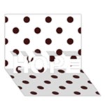 Polka Dots - Dark Sienna Brown on White HOPE 3D Greeting Card (7x5)