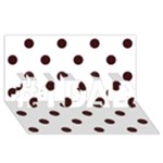 Polka Dots - Dark Sienna Brown on White #1 DAD 3D Greeting Card (8x4)