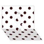 Polka Dots - Dark Sienna Brown on White Ribbon 3D Greeting Card (7x5)