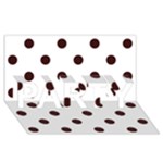 Polka Dots - Dark Sienna Brown on White PARTY 3D Greeting Card (8x4)