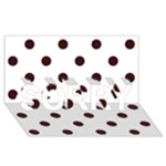 Polka Dots - Dark Sienna Brown on White SORRY 3D Greeting Card (8x4)