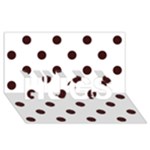 Polka Dots - Dark Sienna Brown on White HUGS 3D Greeting Card (8x4)