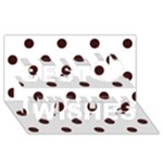 Polka Dots - Dark Sienna Brown on White Best Wish 3D Greeting Card (8x4)