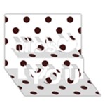 Polka Dots - Dark Sienna Brown on White Miss You 3D Greeting Card (7x5)