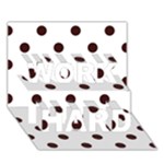 Polka Dots - Dark Sienna Brown on White WORK HARD 3D Greeting Card (7x5)