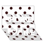 Polka Dots - Dark Sienna Brown on White TAKE CARE 3D Greeting Card (7x5)