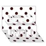 Polka Dots - Dark Sienna Brown on White Get Well 3D Greeting Card (7x5)