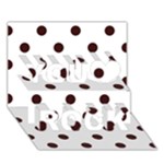 Polka Dots - Dark Sienna Brown on White You Rock 3D Greeting Card (7x5)