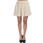 Polka Dots - White on Champagne Orange Skater Skirt