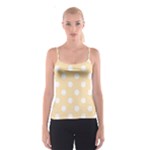 Polka Dots - White on Peach Orange Spaghetti Strap Top