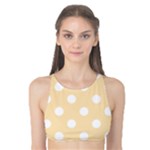 Polka Dots - White on Peach Orange Tank Bikini Top