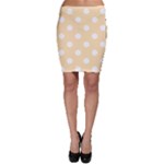 Polka Dots - White on Peach Orange Bodycon Skirt